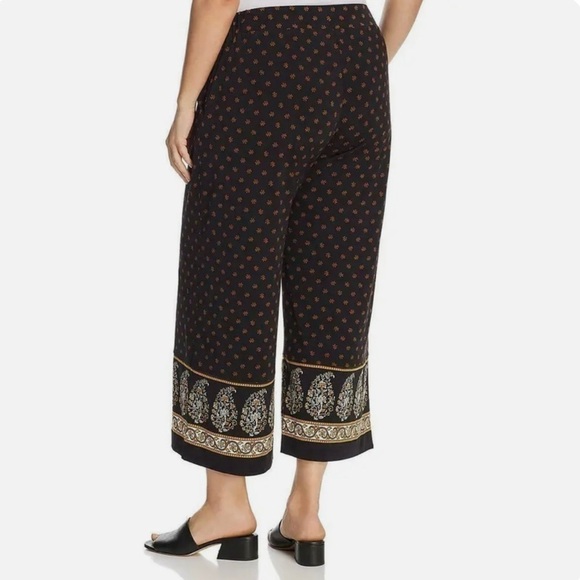 Michael Michael Kors P/S Stretch Wide Leg Pants Crop Womens Black High Rise - Picture 2 of 11